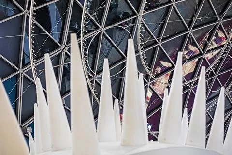 Abstract architectural background with geometric elements Foto stock