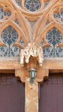 Abstract architectural background with gothic cathedral detail Stock Photos