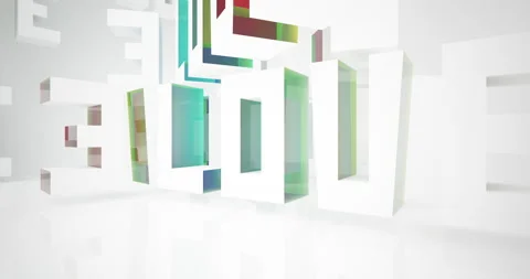 Abstract architectural background from a multi-colored glass array of words love Stock Footage 135633539