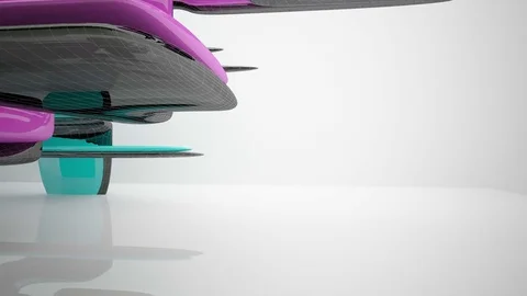 Abstract architectural background of the polygons. Concept of organic architectu Vídeo Stock 73954956