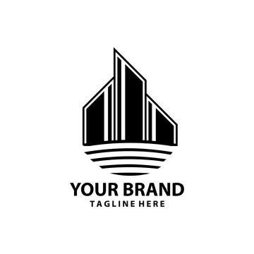 Abstract architectural building vector logo design Stock Illustration