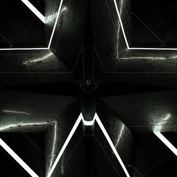 Abstract architectural composition with dark conrete surface and white light Stock Illustration