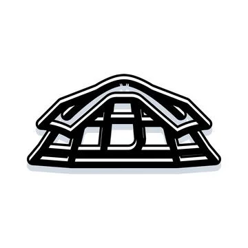 Abstract architectural dome structure black and white drawing Stock Illustration