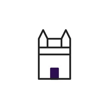 Abstract architectural elevation portraying conceptual fortress with minima.. Ilustración de archivo