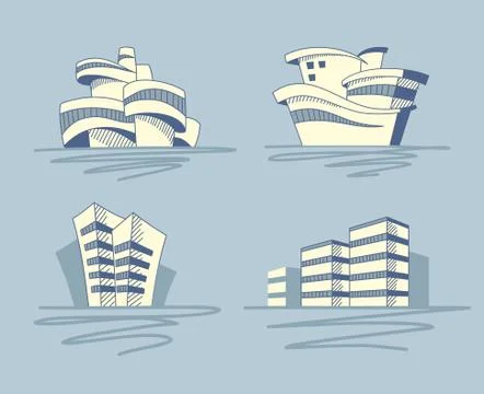 Abstract architectural icons Stock Illustration