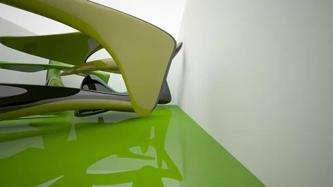 Abstract architectural interior with colored smooth sculpture. Stock Footage 83193525