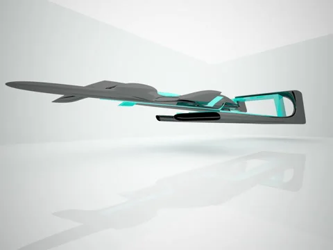 Abstract architectural interior with colored smooth sculpture. Stock Footage 83752318