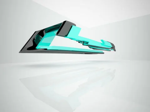 Abstract architectural interior with colored smooth sculpture. Stock Footage 83752319