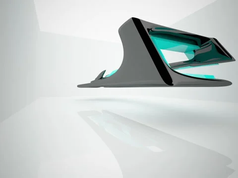 Abstract architectural interior with colored smooth sculpture. Stock Footage 83752328