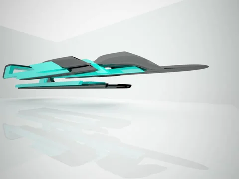 Abstract architectural interior with colored smooth sculpture. Stock-Footage 83752343