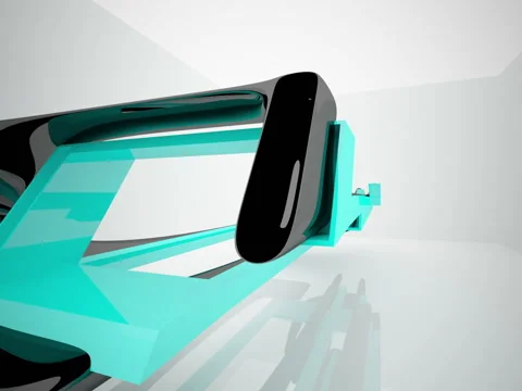 Abstract architectural interior with colored smooth sculpture. Stock Footage 83752354