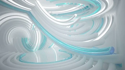 Abstract architectural interior with colored smooth glass sculpture. 動画素材 85252284