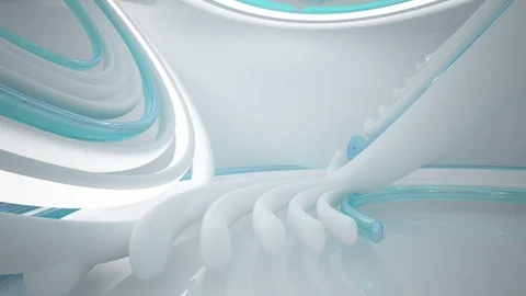 Abstract architectural interior with colored smooth glass sculpture. 動画素材 85253186