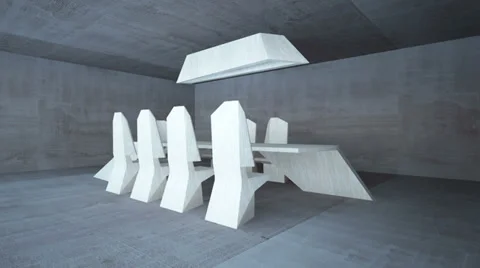 Abstract architectural interior dining. Dining room is up to date style Stock Footage 27497179