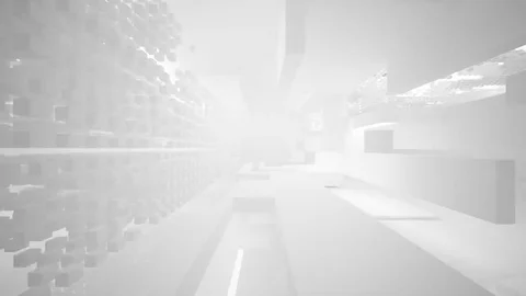 Abstract architectural interior. Night view. Vídeo Stock 69267368