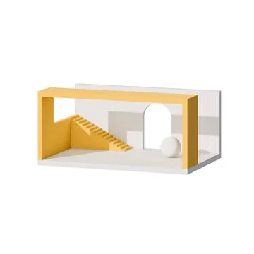 Abstract architectural object isolated on white background Illustrazione stock