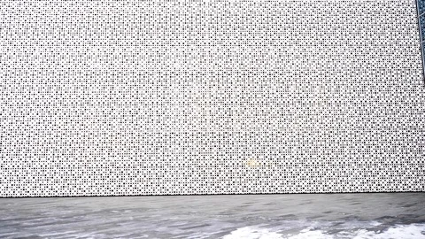 Abstract architectural pattern. Futuristic wall. Architectural wall made in Video stock 86249976