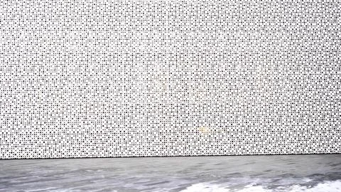 Abstract architectural pattern. Futuristic wall. Architectural wall made in 写真素材