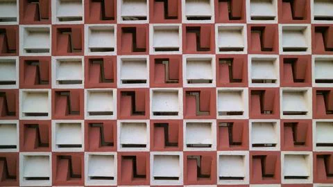 Abstract architectural pattern of a modern geometric repeating square elements. Stock Photos
