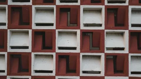 Abstract architectural pattern of a modern geometric repeating square elements. Stock Photos