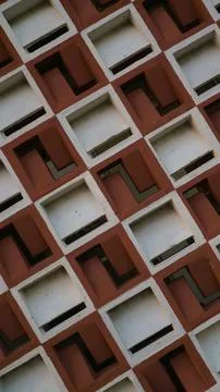 Abstract architectural pattern of a modern geometric repeating square elements. Stock Photos