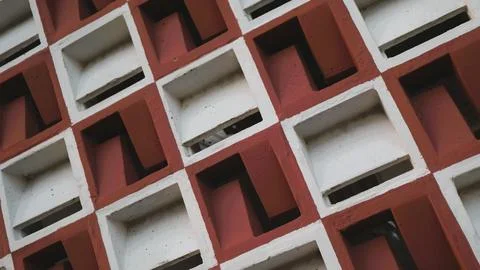 Abstract architectural pattern of a modern geometric repeating square elements. Stock Photos