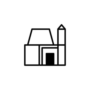 Abstract architectural rendering showcases a conceptual building with geome.. Illustrazione stock