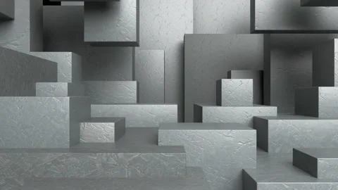 Abstract architectural structure of cubes and rectangles Stock Footage 154674728