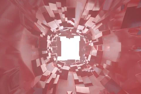 Abstract Architectural tunnel light Irregular triangle Futuristic background Stock Illustration