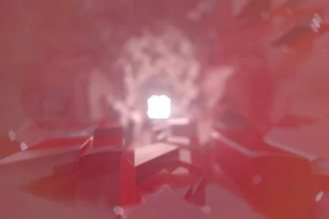 Abstract Architectural tunnel light Irregular triangle Futuristic background Illustrazione stock