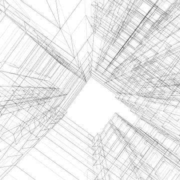 Abstract architecture 3d rendering Stock Illustration