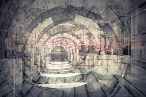 Abstract architecture background, 3 d render Stock Photos