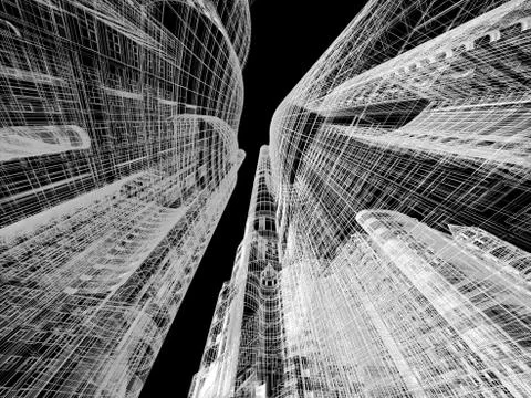 Abstract architecture background 3D illustration Stock Illustration