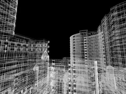 Abstract architecture background 3D illustration 스톡 일러스트