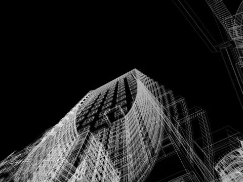 Abstract architecture background 3D illustration Stock Illustration
