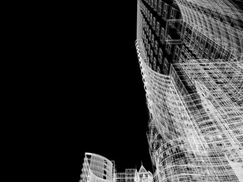 Abstract architecture background 3D illustration Stock Illustration