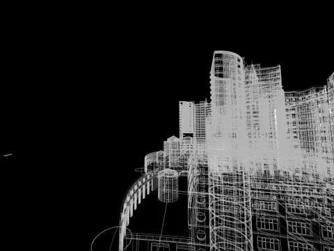 Abstract architecture background 3D illustration Stock Illustration