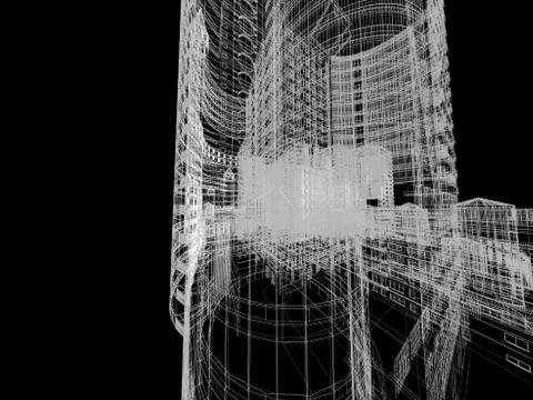 Abstract architecture background 3D illustration Illustrazione stock