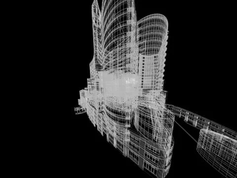 Abstract architecture background 3D illustration Stock Illustration