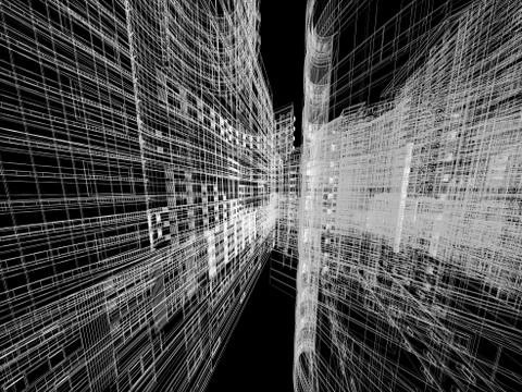 Abstract architecture background 3D illustration Stock Illustration