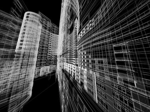 Abstract architecture background 3D illustration Illustrazione stock
