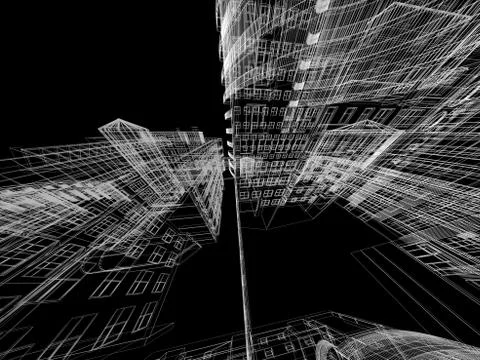 Abstract architecture background 3D illustration Stock Illustration