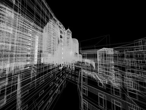 Abstract architecture background 3D illustration Illustrazione stock