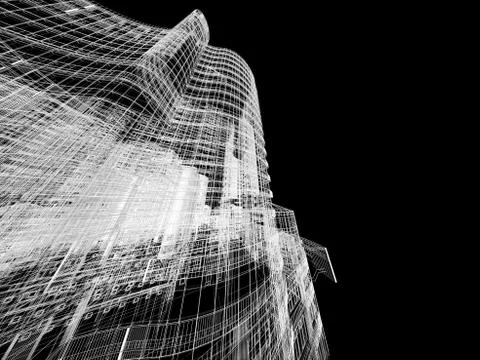 Abstract architecture background 3D illustration Illustrazione stock