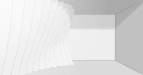 Abstract architecture background. 3d illustration of a white building. Modern Stock Illustration