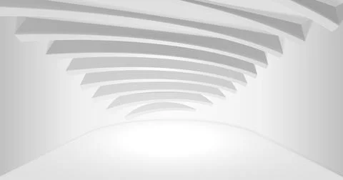 Abstract architecture background. 3d illustration of a white building. Modern Ilustración de archivo