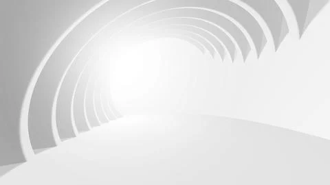 Abstract Architecture Background. 3d Illustration of White Circular Building. Stock Illustration
