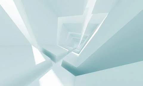 Abstract architecture background 3d render blue Illustrazione stock