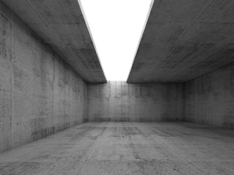 Abstract architecture background, empty concrete room Stock Illustration