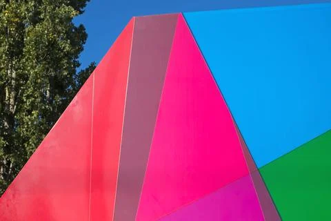 Abstract architecture background. Geometric colored architecture elements wit Stock Photos